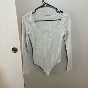 Abercrombie & Fitch Grey Long Sleeve Bodysuit